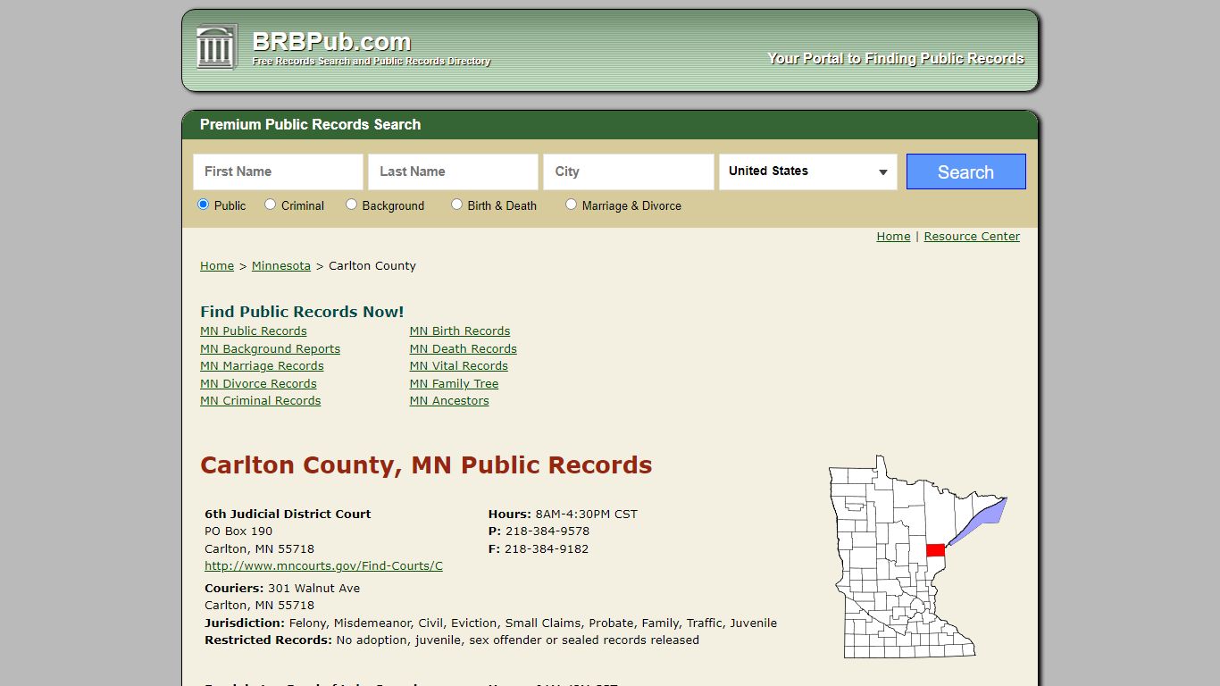 Carlton County Public Records | Search Minnesota Government Databases